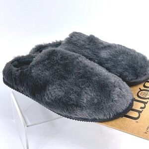 Born Size L (9-10) Gray Faux Fur Cozy Slippers Womens Indoor Outdoor Scuffs‎